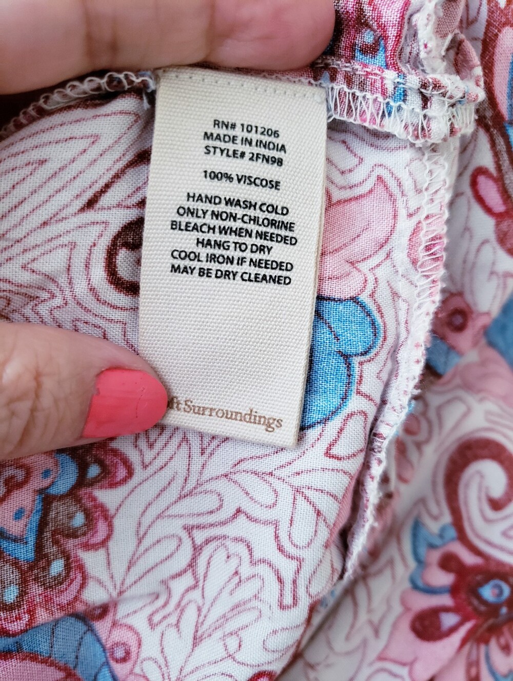 Soft Surroundings Pink Blue Paisley Print Tiered Maxi Dress - Picture 13 of 15